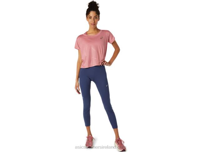 Women\s Nagare Short Sleeve Top Smokey Rose Asics XXPD3696