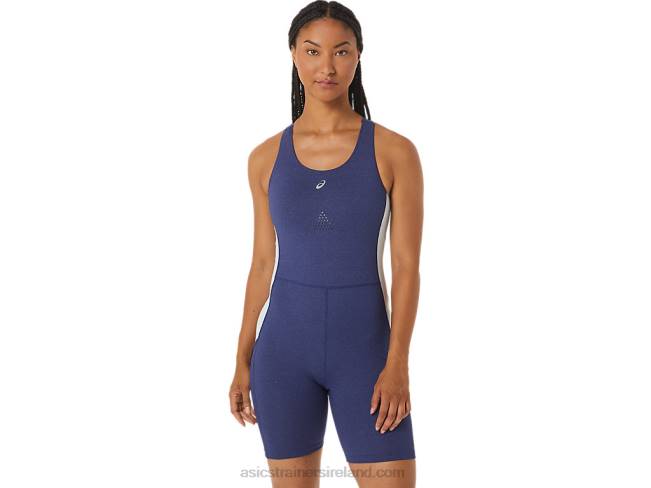 Womens Nagino Run Unitard Indigo Blue Heather/Sky Asics XXPD2246