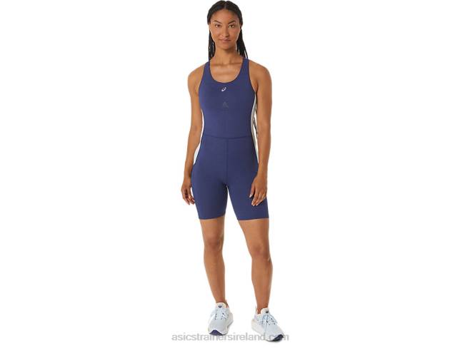 Women\s Nagino Run Unitard Indigo Blue Heather/Sky Asics XXPD2246