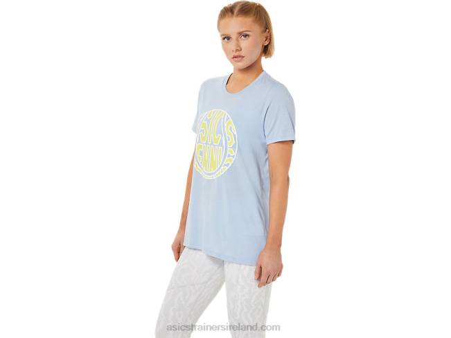 Women\s New Strong 92 Graphic Tee Mist/Glow Yellow Asics XXPD3761