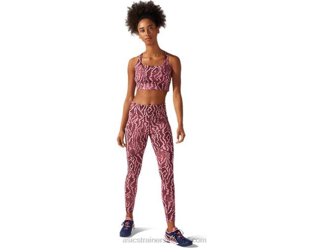 Women\s New Strong 92 Printed Bra Deep Mars Print Asics XXPD3803