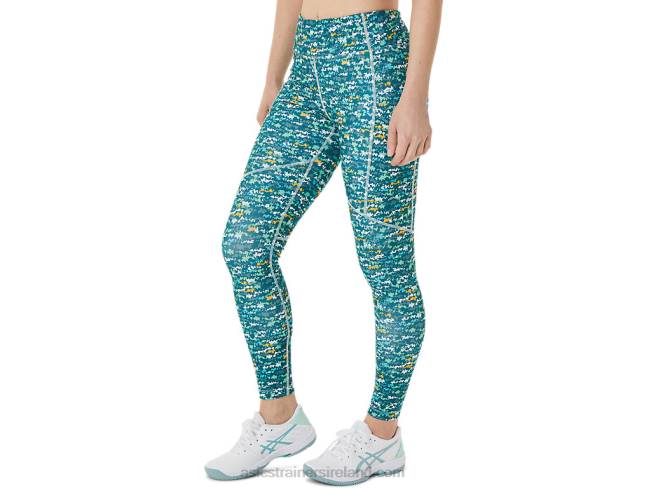 Women\s New Strong 92 Printed Tight Brushed Aop Soothing Sea Asics XXPD3029