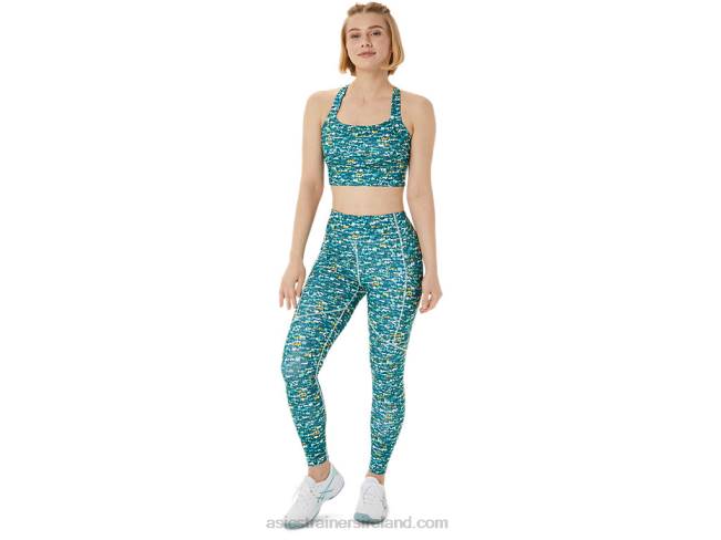 Women\s New Strong 92 Printed Tight Brushed Aop Soothing Sea Asics XXPD3029