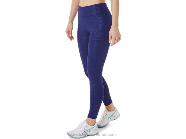 Women\s New Strong 92 Printed Tight Japan Brushed Emboss Dive Blue Asics XXPD3034