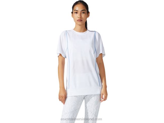 Womens New Strong 92 Short Sleeve Top Brilliant White/Mist Asics XXPD3790