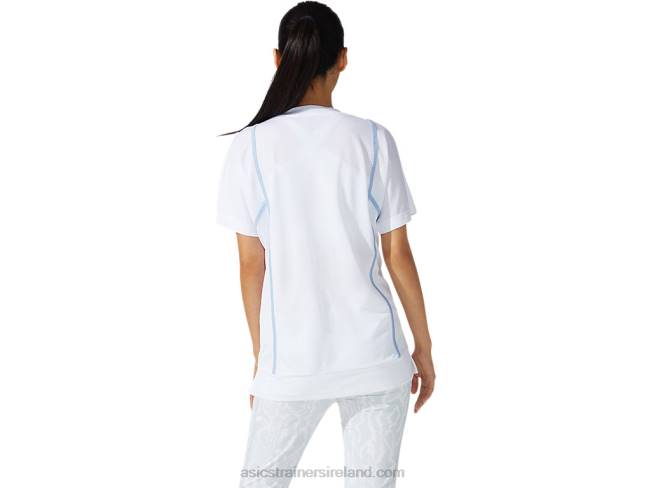 Women\s New Strong 92 Short Sleeve Top Brilliant White/Mist Asics XXPD3790