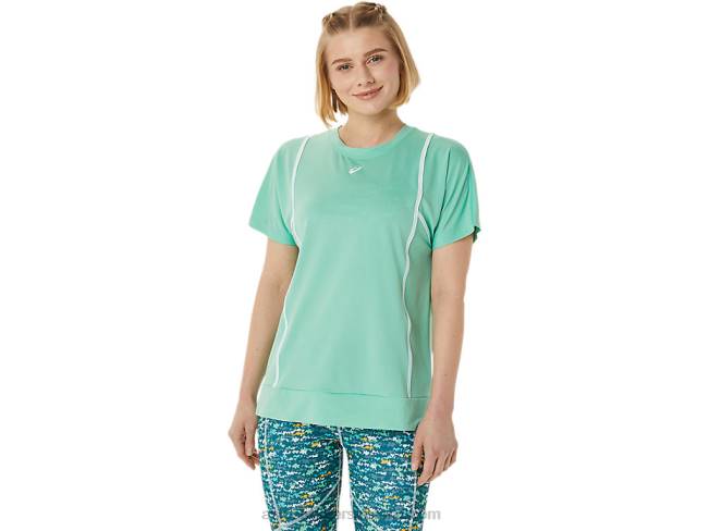 Womens New Strong 92 Short Sleeve Top Seafoam/Brilliant White Asics XXPD3055