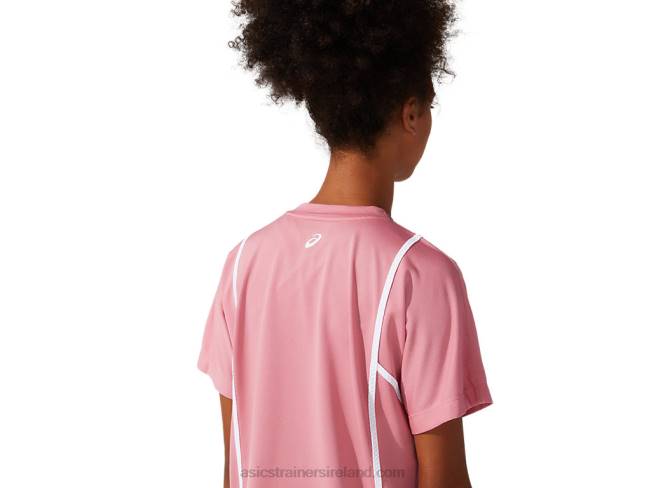 Women\s New Strong 92 Short Sleeve Top Smokey Rose/Brilliant White Asics XXPD3817