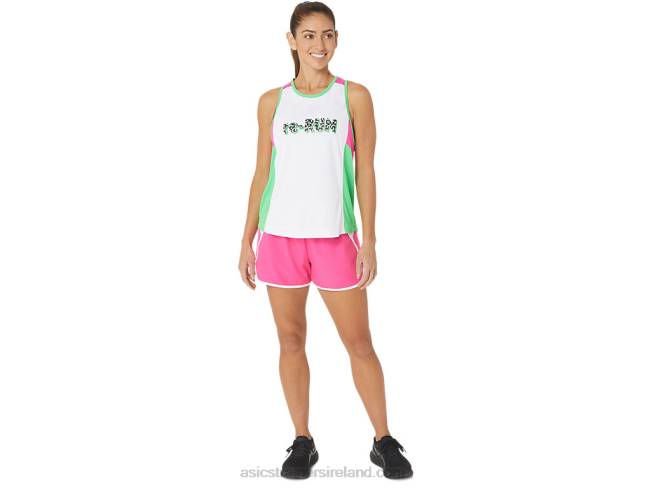 Women\s New Strong Repurposed Run Singlet White/Track/Pink Glo Asics XXPD2353