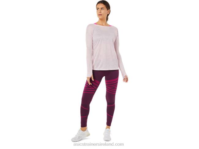 Women\s Open Back Long Sleeve Top Barely Rose Asics XXPD3382