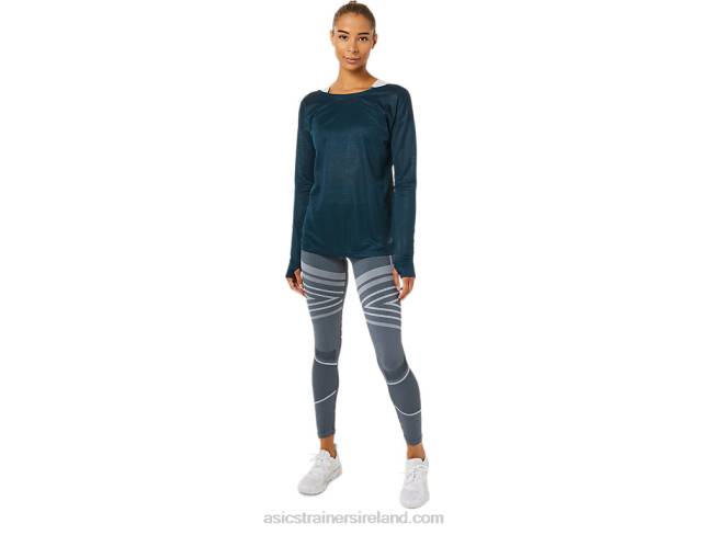 Women\s Open Back Long Sleeve Top French Blue Asics XXPD3378