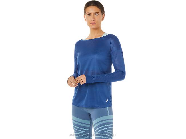 Womens Open Back Long Sleeve Top Grand Shark Asics XXPD3361