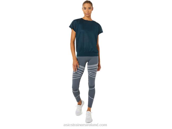 Women\s Open Back Short Sleeve Top French Blue Asics XXPD3363