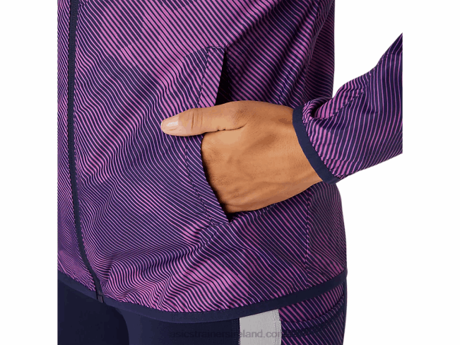 Women\s Packable Jacket Digital Grape Print/Peacoat Asics XXPD4100