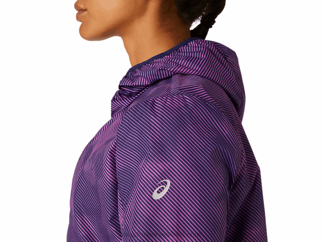 Women\s Packable Jacket Digital Grape Print/Peacoat Asics XXPD4100