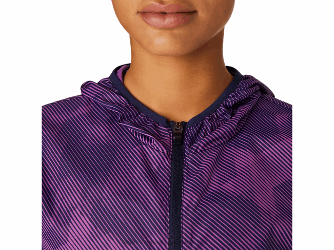 Women\s Packable Jacket Digital Grape Print/Peacoat Asics XXPD4100