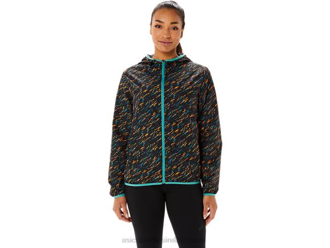 Women\s Packable Jacket Night Shade/Sage Print Asics XXPD3399