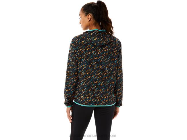 Women\s Packable Jacket Night Shade/Sage Print Asics XXPD3399