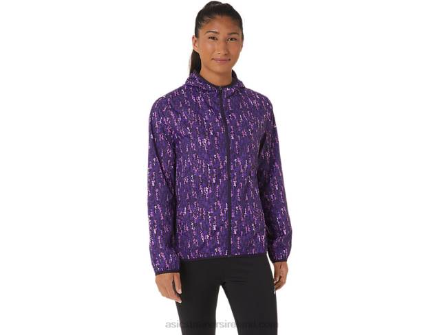 Womens Packable Jacket Orchid Brushstroke/Nightshade Asics XXPD2771