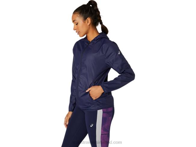 Women\s Packable Jacket Peacoat Emboss Asics XXPD4101