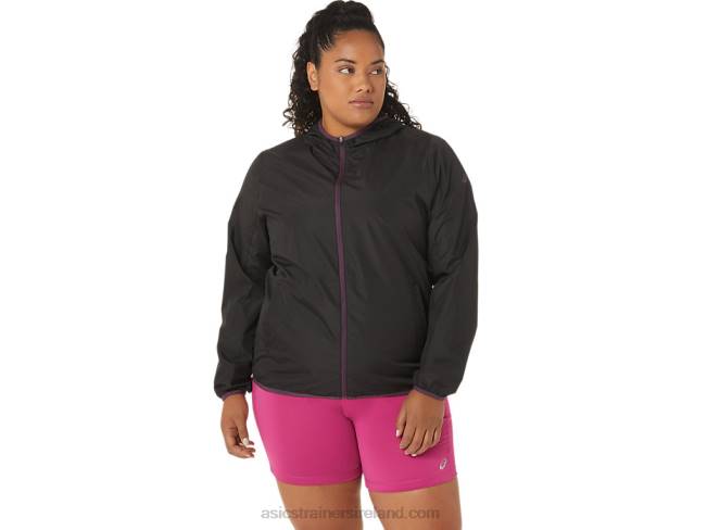 Women\s Packable Jacket Performance Black/Deep Plum Asics XXPD3358