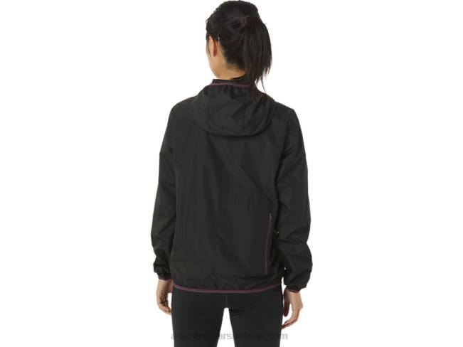 Women\s Packable Jacket Performance Black/Deep Plum Asics XXPD3358