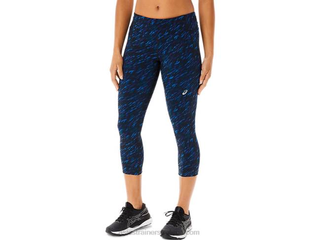 Women\s Performance Capri Night Shade/Lake Drive Print Asics XXPD3524