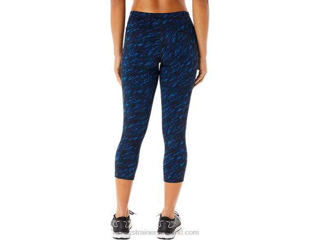 Women\s Performance Capri Night Shade/Lake Drive Print Asics XXPD3524