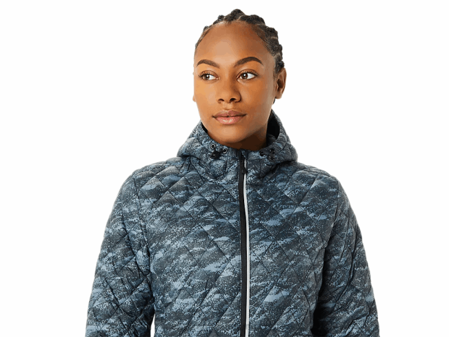 Women\s Performance Insulated Jacket Metropolis/Bright Lights Print Asics XXPD3698