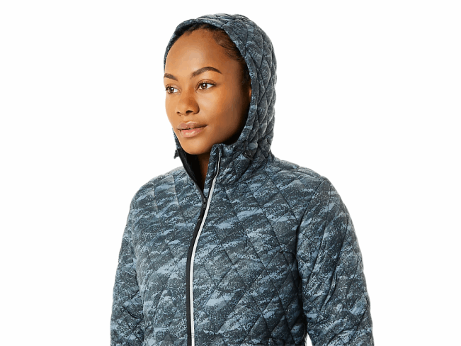 Women\s Performance Insulated Jacket Metropolis/Bright Lights Print Asics XXPD3698