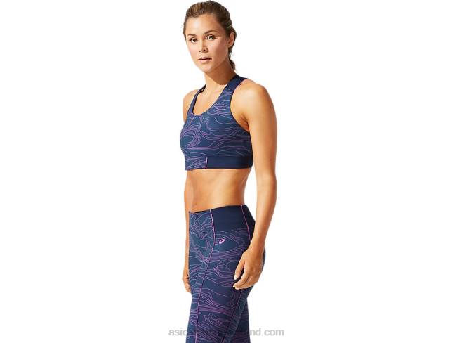 Women\s Piping Graphic Bra French Blue/Digital Grape Asics XXPD4055