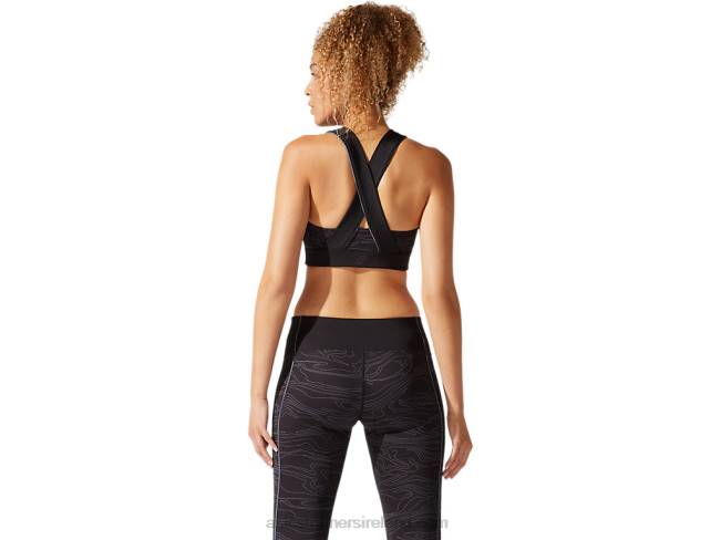 Women\s Piping Graphic Bra Performance Black/Carrier Grey Asics XXPD4022