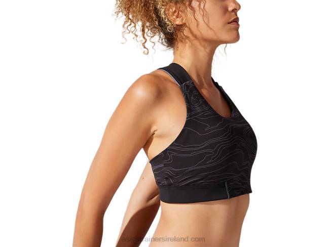 Women\s Piping Graphic Bra Performance Black/Carrier Grey Asics XXPD4022