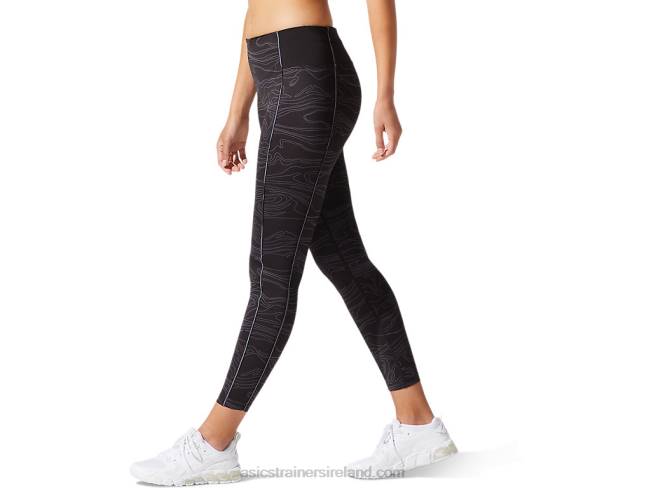 Women\s Piping Graphic Tight Performance Black/Carrier Grey Asics XXPD4042