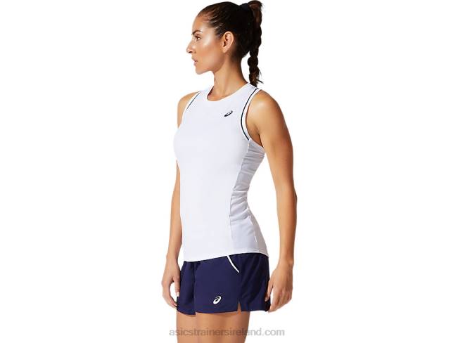 Women\s Piping Tank Brilliant White Asics XXPD3876