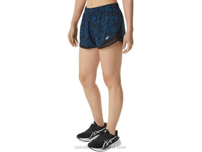 Women\s Pr Lyte 25in Run Short Night Shade/Lake Drive Print Asics XXPD3303