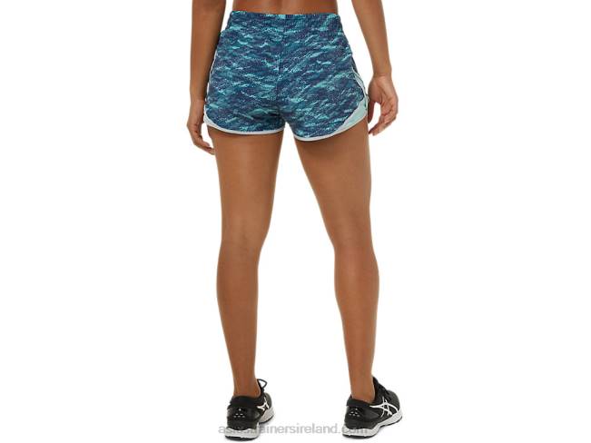 Women\s Pr Lyte 25in Run Short Teal Print/Fresh Ice/Grey Asics XXPD3864