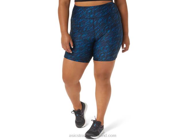 Womens Pr Lyte 5in Run Short With Pockets Night Shade/Lake Drive Print Asics XXPD3299