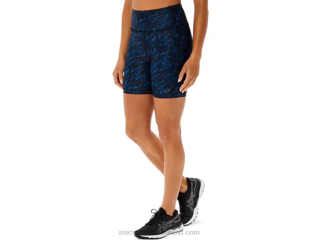 Women\s Pr Lyte 5in Run Short With Pockets Night Shade/Lake Drive Print Asics XXPD3299