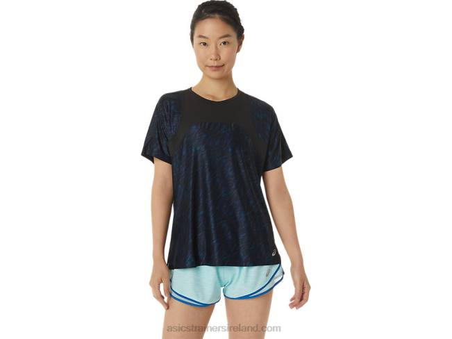 Womens Pr Lyte Run Short Sleeve Night Shade/Lake Drive Print Asics XXPD3387