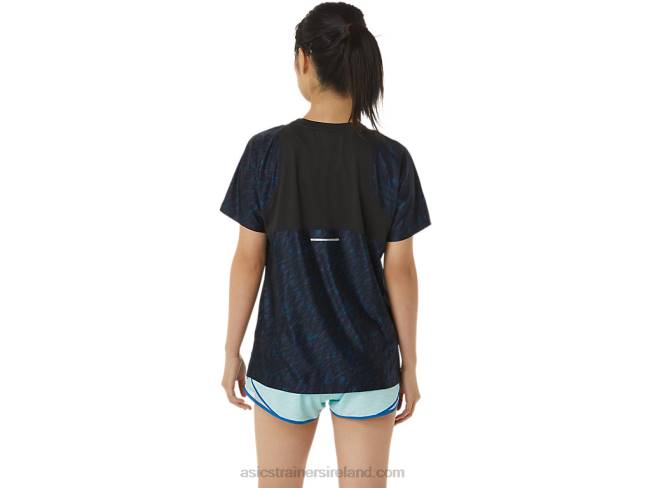 Women\s Pr Lyte Run Short Sleeve Night Shade/Lake Drive Print Asics XXPD3387