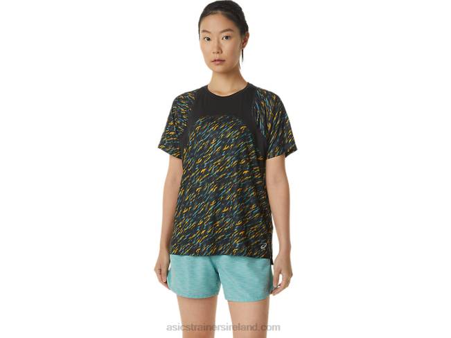 Womens Pr Lyte Run Short Sleeve Night Shade/Sage Print Asics XXPD3388