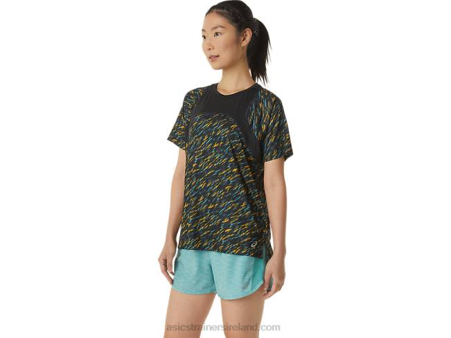 Women\s Pr Lyte Run Short Sleeve Night Shade/Sage Print Asics XXPD3388