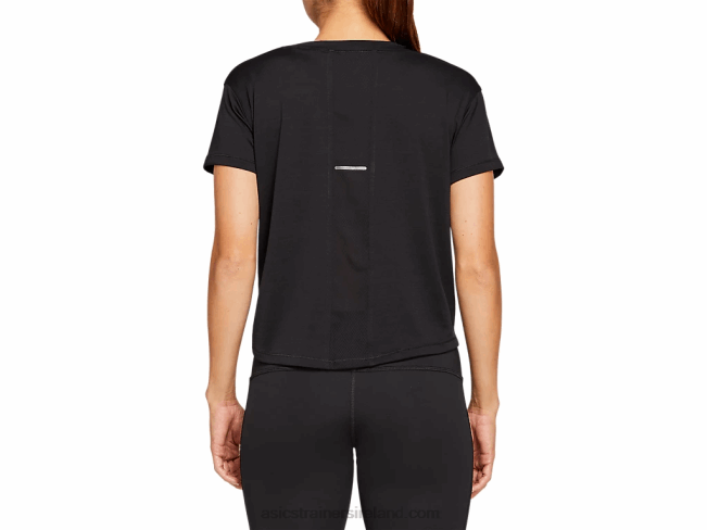 Women\s Race Crop Short Sleeve Top Performance Black Asics XXPD4142