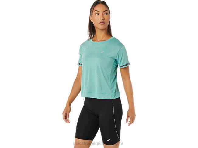 Women\s Race Crop Top Sage Asics XXPD3254