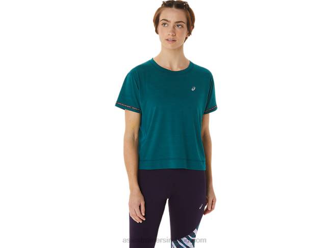 Womens Race Crop Top Velvet Pine Asics XXPD3091