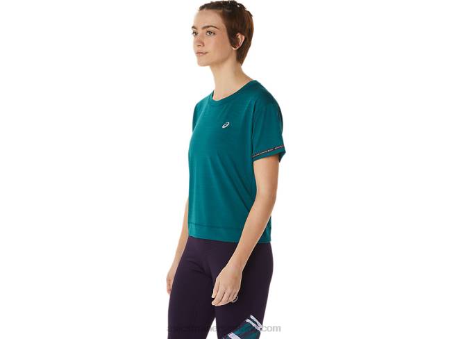 Women\s Race Crop Top Velvet Pine Asics XXPD3091