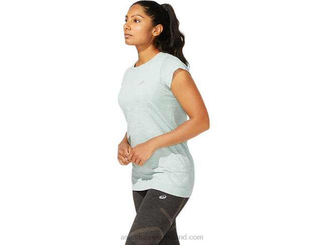 Women\s Race Seamless Short Sleeve Top Slate Grey Asics XXPD3960