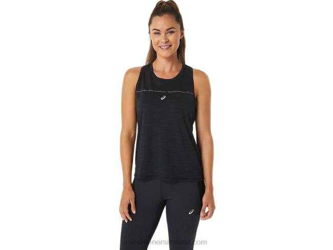 Womens Race Tank Performance Black/Charcoal Grey Asics XXPD2492