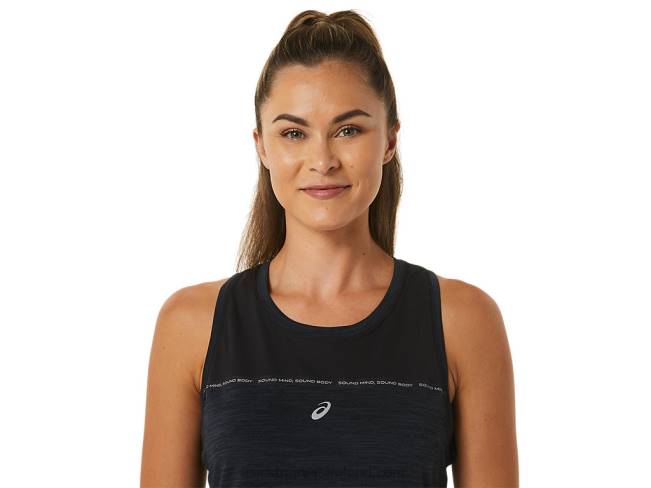 Women\s Race Tank Performance Black/Charcoal Grey Asics XXPD2492